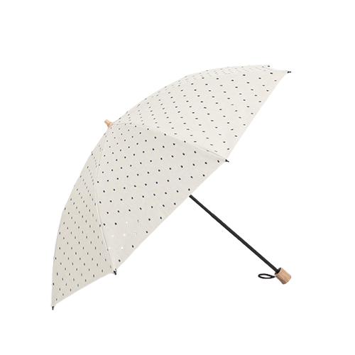 【別注】晴雨兼用折りたたみ傘 フリンジドットシェード ラタンハンドル